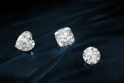 Loose faceted diamonds in several shapes