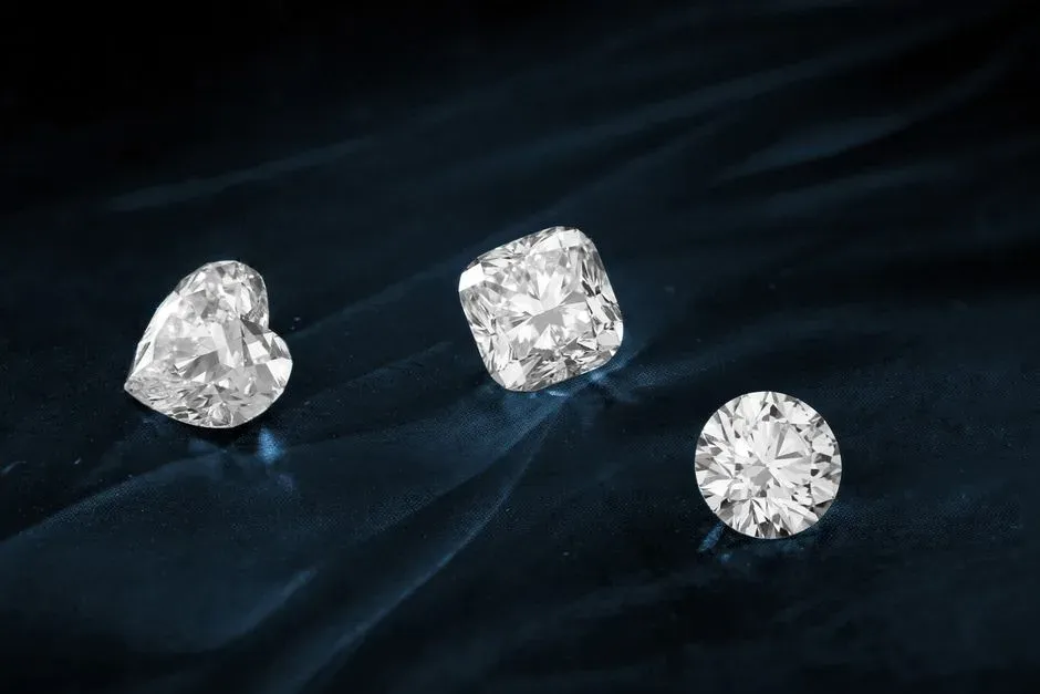 Loose faceted diamonds in several shapes