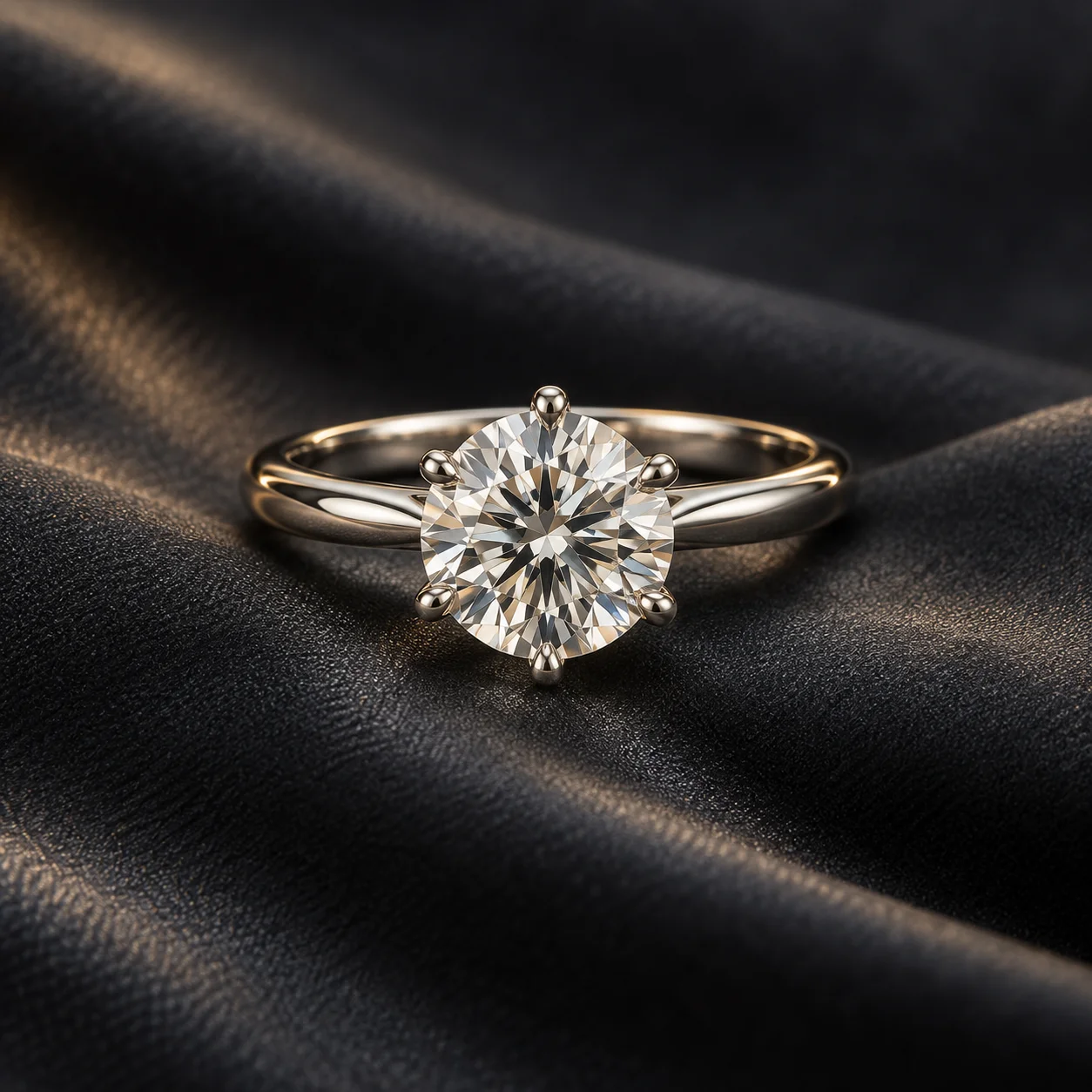 Platinum solitaire diamond ring