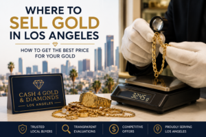 Gold buyer evaluating jewelry in Los Angeles for sellers looking to get the best price